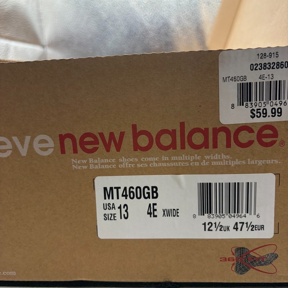 Size 13 4E New Balance 460 Gray Black Mens Comfort Athletic Sneaker MT460GB - Picture 10 of 12